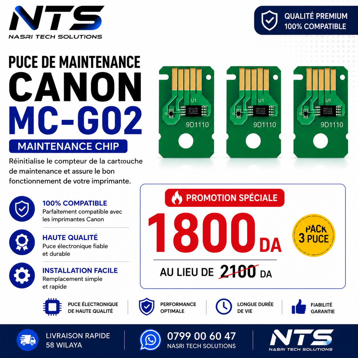 Puce pour CANON MC-G02 MC-G04 T04D1