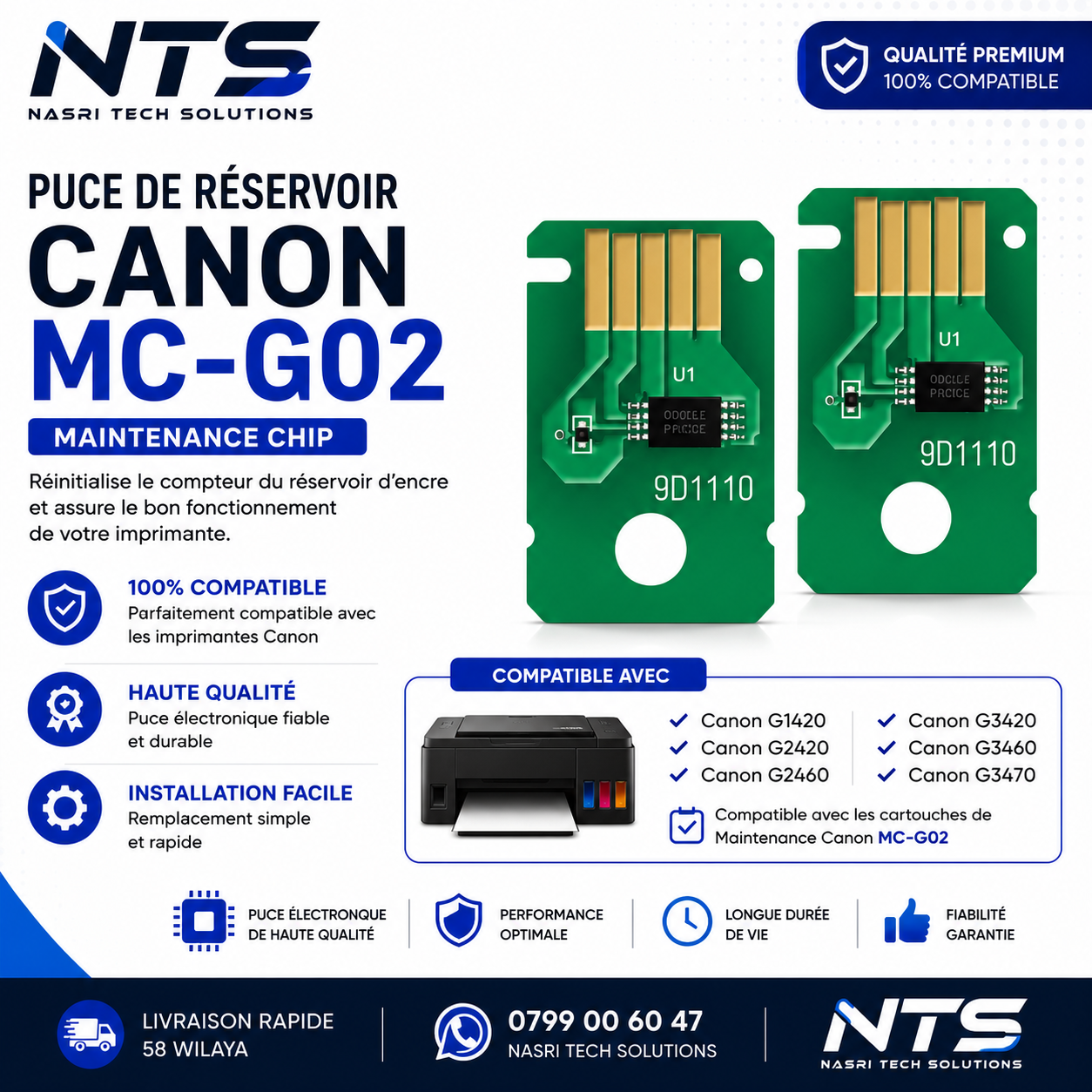 Puce pour CANON MC-G02 MC-G04 T04D1