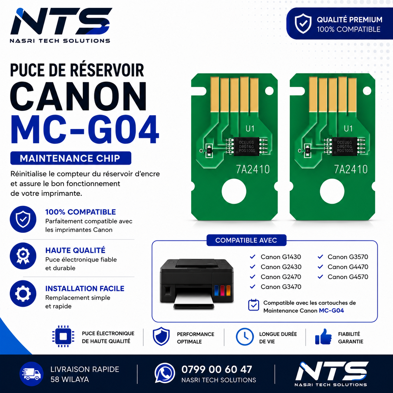 Puce pour CANON MC-G02 MC-G04 T04D1